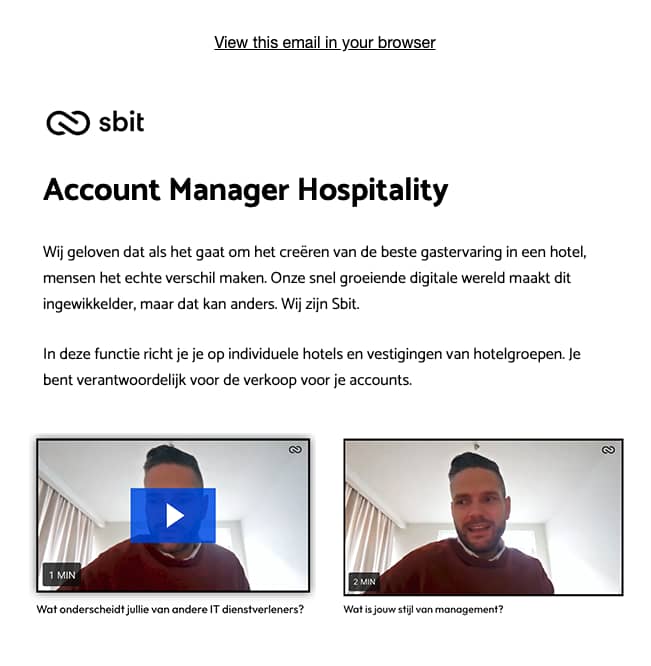 sbit nieuwsbrief video vacature